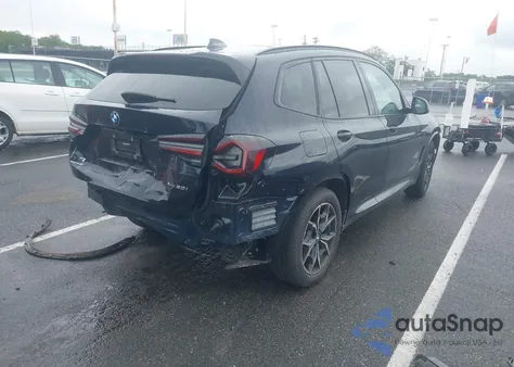 2022 BMW X3 xDrive30I из США, поврежденный, VIN 5UX53DP05N9M46219